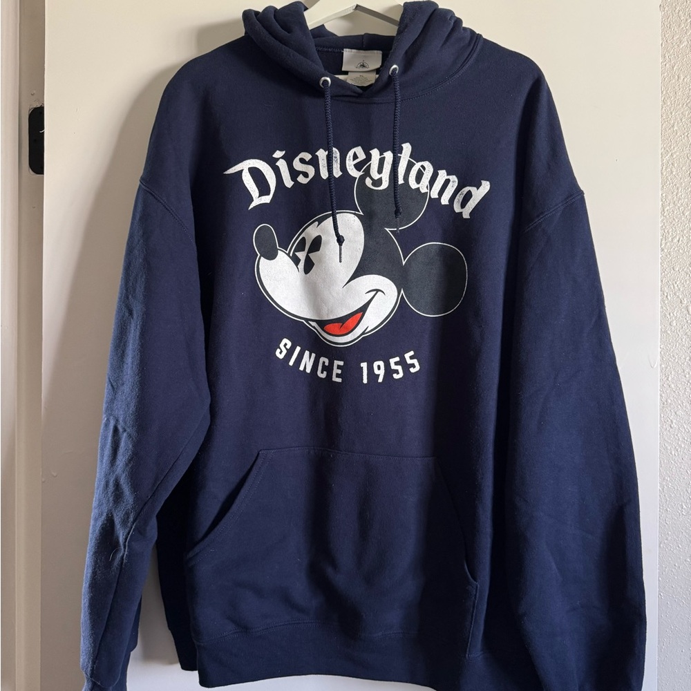 Disney Navy Pullover Hoodie with White & Red Mickey Graphic